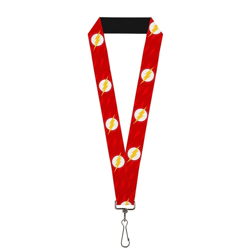Buckle Down unisex adults Lanyard - 1.0"" the Flash Logo6/Logo Monogram Reds/White/Ye Key Chain  Multicolor  One Size US - Image 1